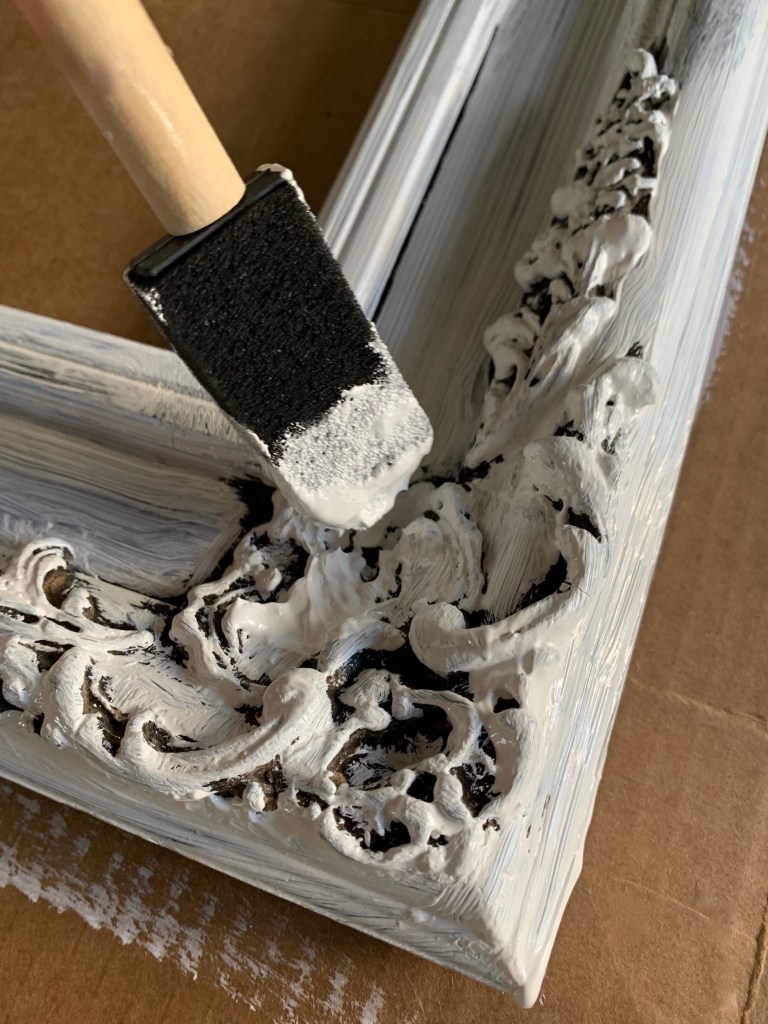 DIY upcycled chalkboard made from vintage wall frame.