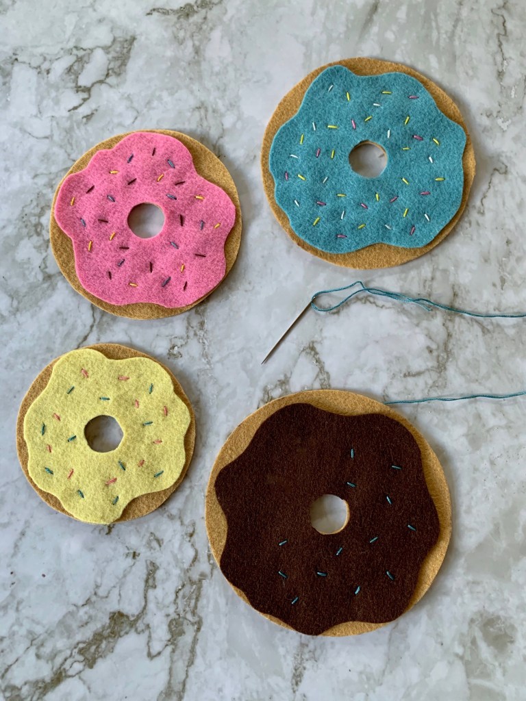DIY Felt Stacking or Stackable Doughnuts with Sprinkles