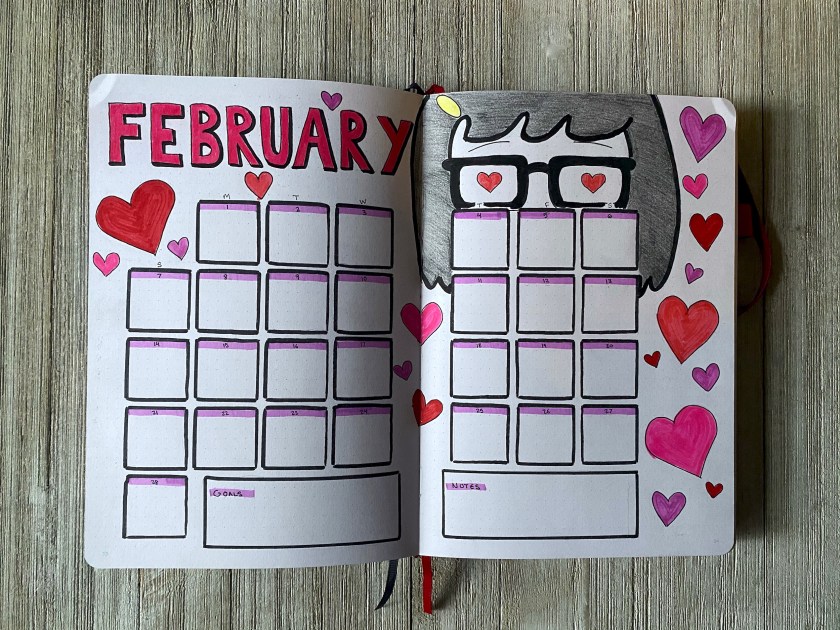 Bob's Burgers February Valentine Bujo Spread