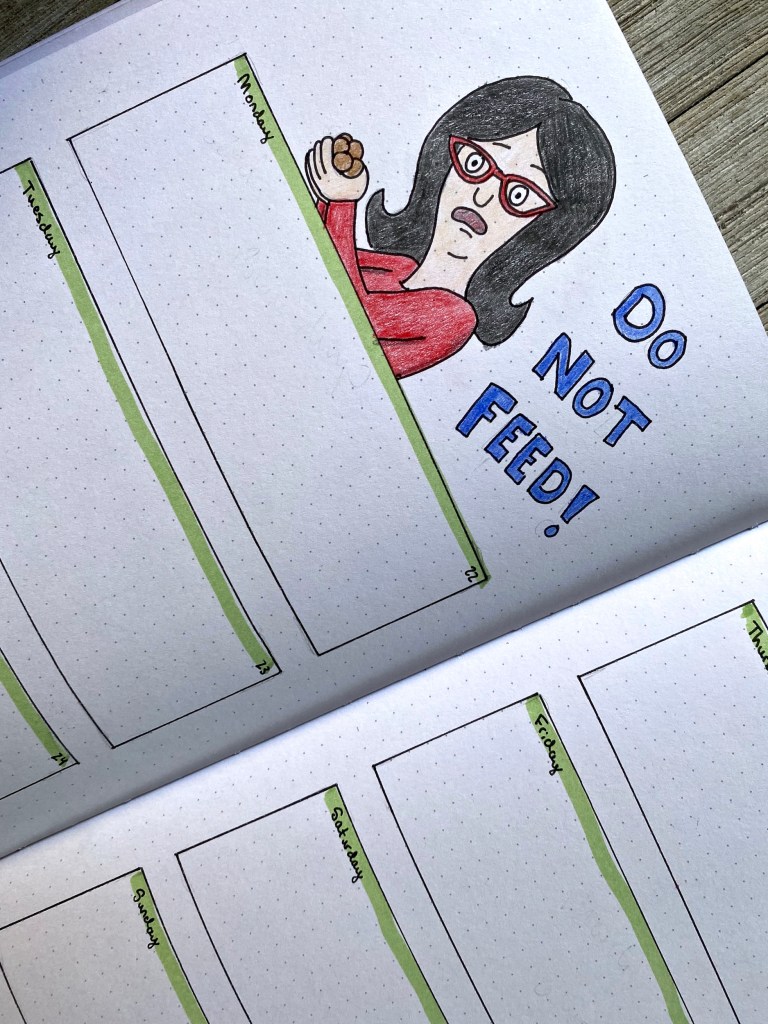 Bob's Burgers BUJO for March with Linda